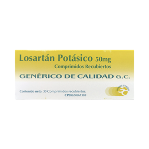 LOSARTAN POTASICO 50 MG X 30 TAB (GENERICO DE CALIDAD)