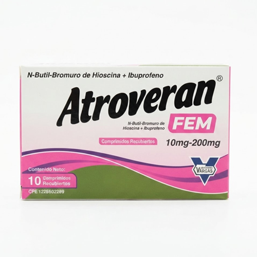 ATROVERAN FEM 10MG/200MG X 10 TAB (HIOSCINA-IBUPROFENO) (VARGAS)