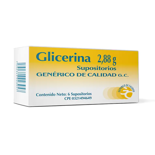 SUPOSITORIOS GLICERINA ADULTO 2.88G X 6UNID (GENERICO DE CALIDAD)