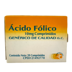 ACIDO FOLICO 10 MG X 20 COMP (GENERICO DE CALIDAD)