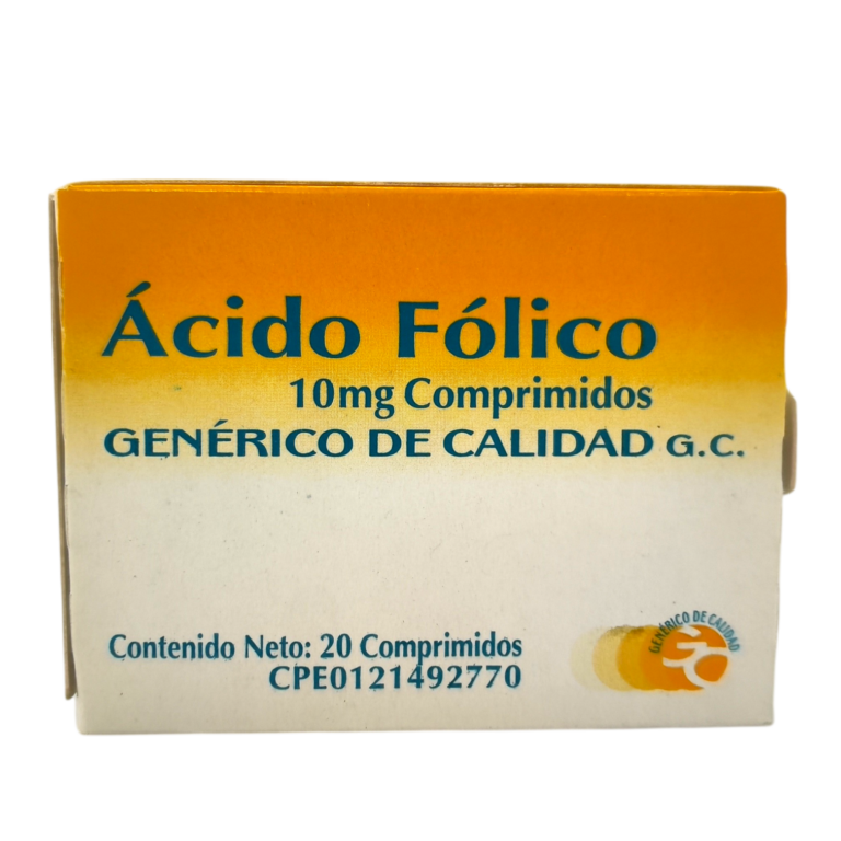 ACIDO FOLICO 10 MG X 20 COMP (GENERICO DE CALIDAD)