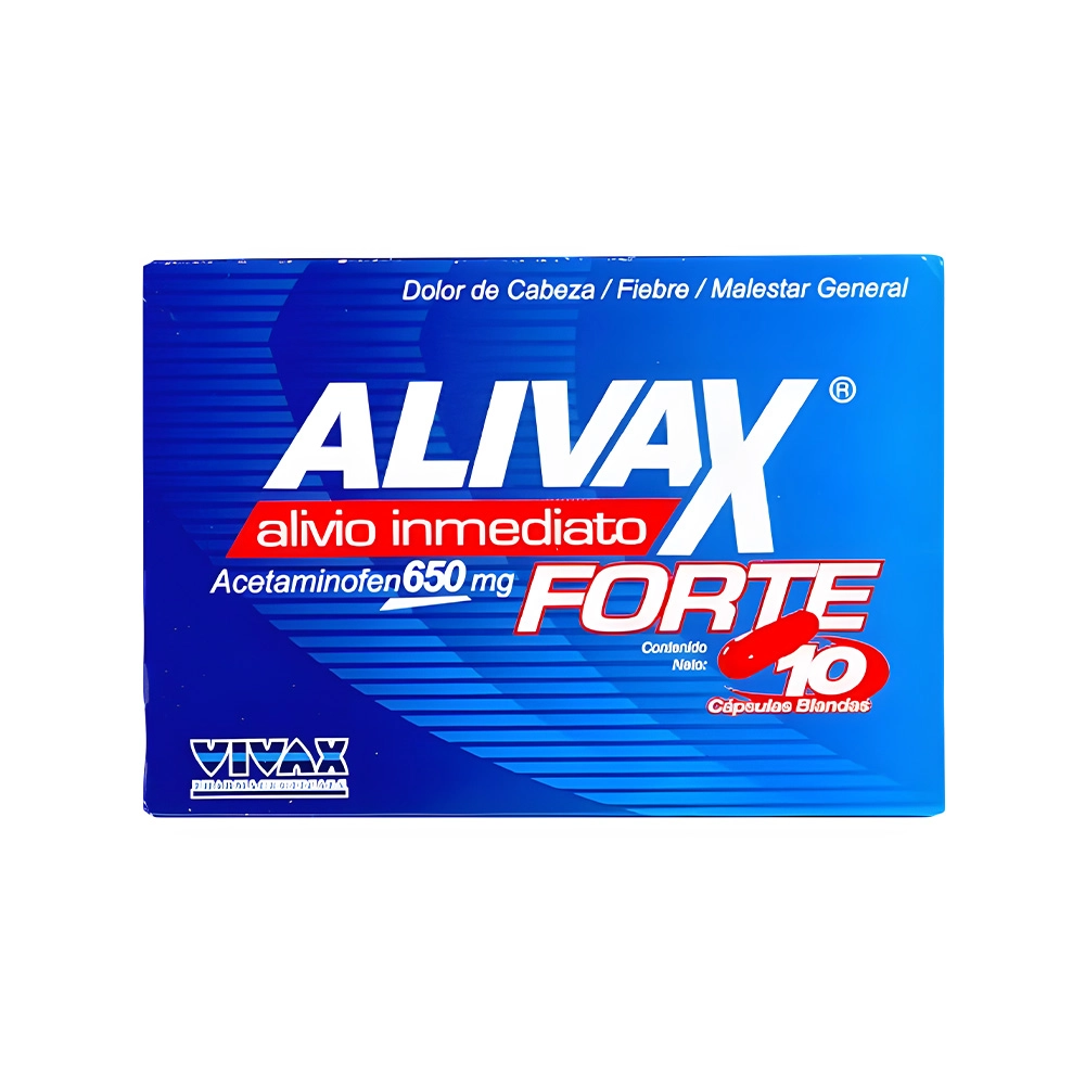 ALIVAX FORTE 650MG X 10 TAB (ACETAMINOFEN)(VIVAX)(TABLETAS)