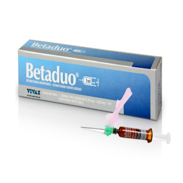 BETADUO PRELLENADA 1ML  AMP(DIPROPIONATO/FOSFATO DE BETAMETASONA)(VIVAX/ CALOX)