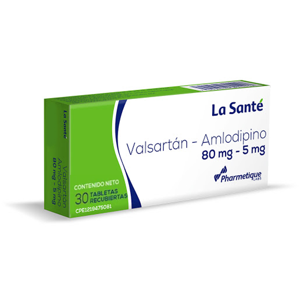 VALSARTAN + AMLODIPINA 80MG/5M G X 30 TAB (LA SANTE)