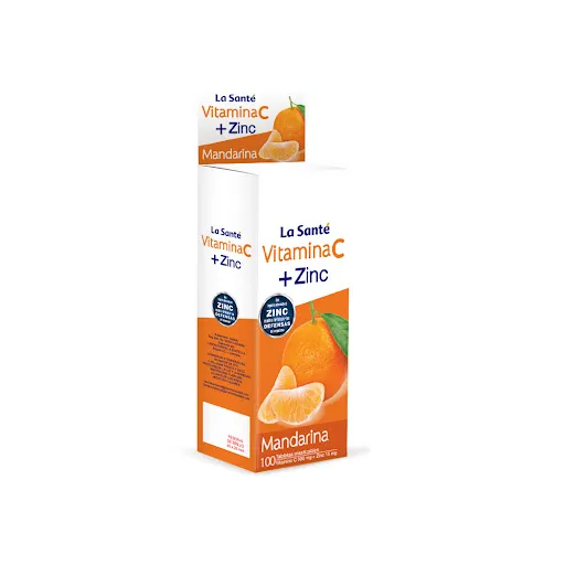 VITAMINA C+ZINC 500MG/15MG X 10 TAB MAST MANDARINA (LA SANTE)