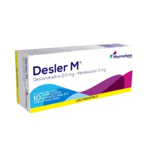 DESLER M 2,5MG/5MG X 10 TAB PED (DESLORATADINA+MONTELUKAST)(PHARMETIQUE)(TABLETA