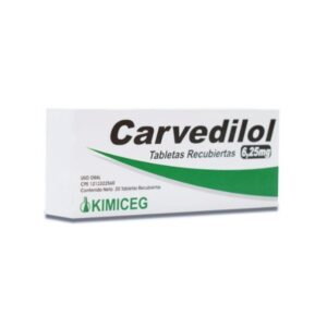 CARVEDILOL 6.25MG X 20 TAB (KIMICEG)(TABLETAS)