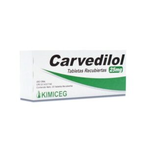 CARVEDILOL 25MG X 20 TAB (KIMICEG)(TABLETAS)