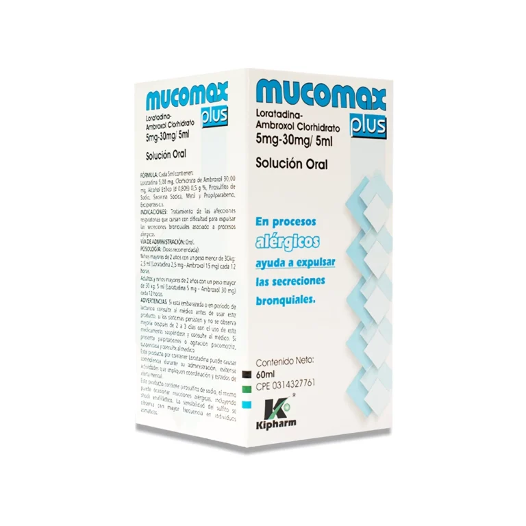 MUCOMAX PLUS 5MG/30MG JBE X 60ML (AMBROXOL-LORATADINA)(KIPHARM)