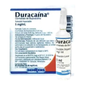 DURACAINA 5MG/ML(BUPIVACAINA)10ML BEHRENS (AMPOLLAS)
