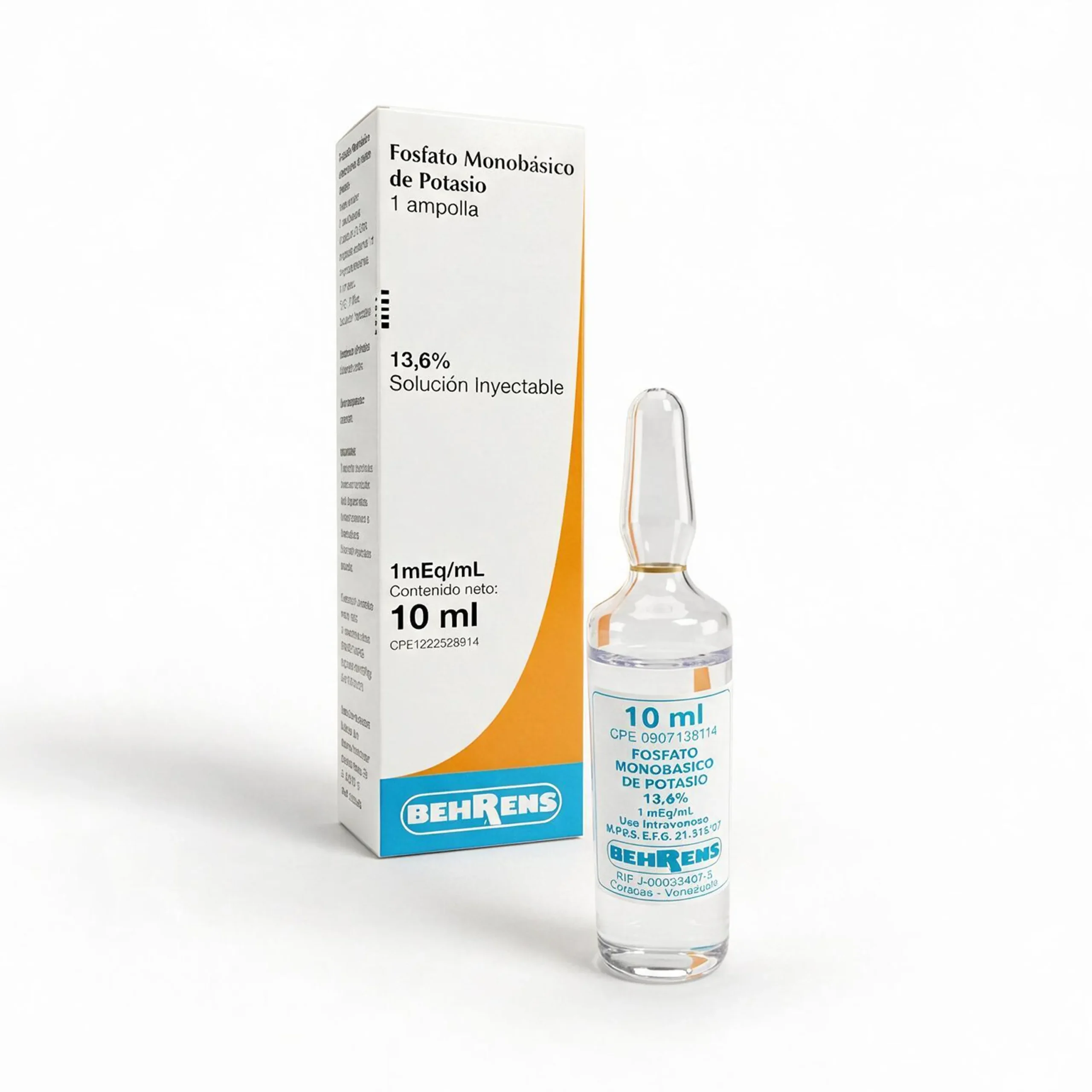 FOSFATO DE POTASIO 1MEQ//ML X 1AMP 10ML (BEHRENS)