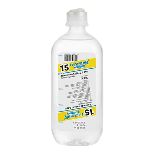 CLORURO DE SODIO AL 0.45% SIN DEXTROSA SOLUCION INYECTABLE X 500 ML N15 (BEHRENS