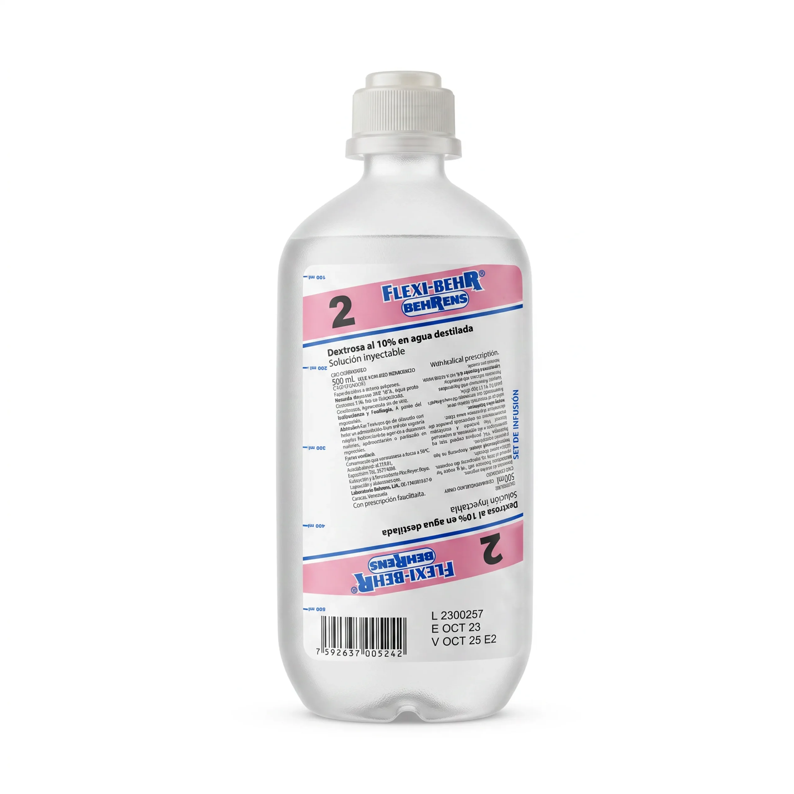 SOLUCION DEXTROSA 10% EN AGUA DESTILADA N2 500ML (BEHRENS)
