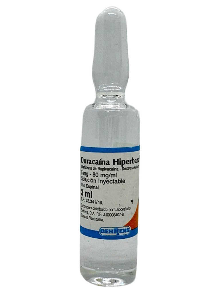 DURACAINA HIPERBARA 5MG/80MG X 3ML AMP (BUPIVACAINA-DEXTR)(BEHRENS)
