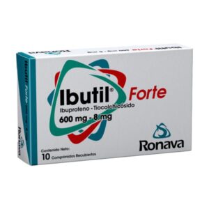 IBUTIL FORTE 600MG/8MG X 10 COMPR (IBUPROFENO/TIOCOLCHICOSIDO)(RONAVA)