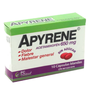 APYRENE 650MG X 10 CAP (ACETAMINOFEN) (TABLETAS) (FC PHARMA)