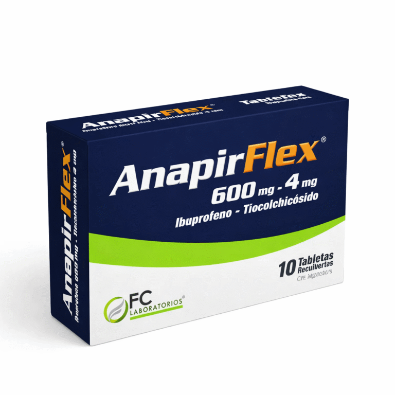 ANAPIRFLEX 600MG/4MG X 10 TAB IBUPROFENO/TIOCOLCHICOSIDO (FC PHARMA)(TABLETAS)