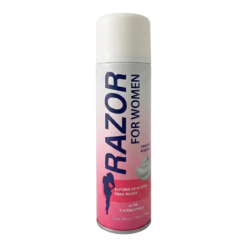ESPUMA DE AFEITAR PARA MUJER 200ML ALOE Y MANZANILLA (RAZOR)