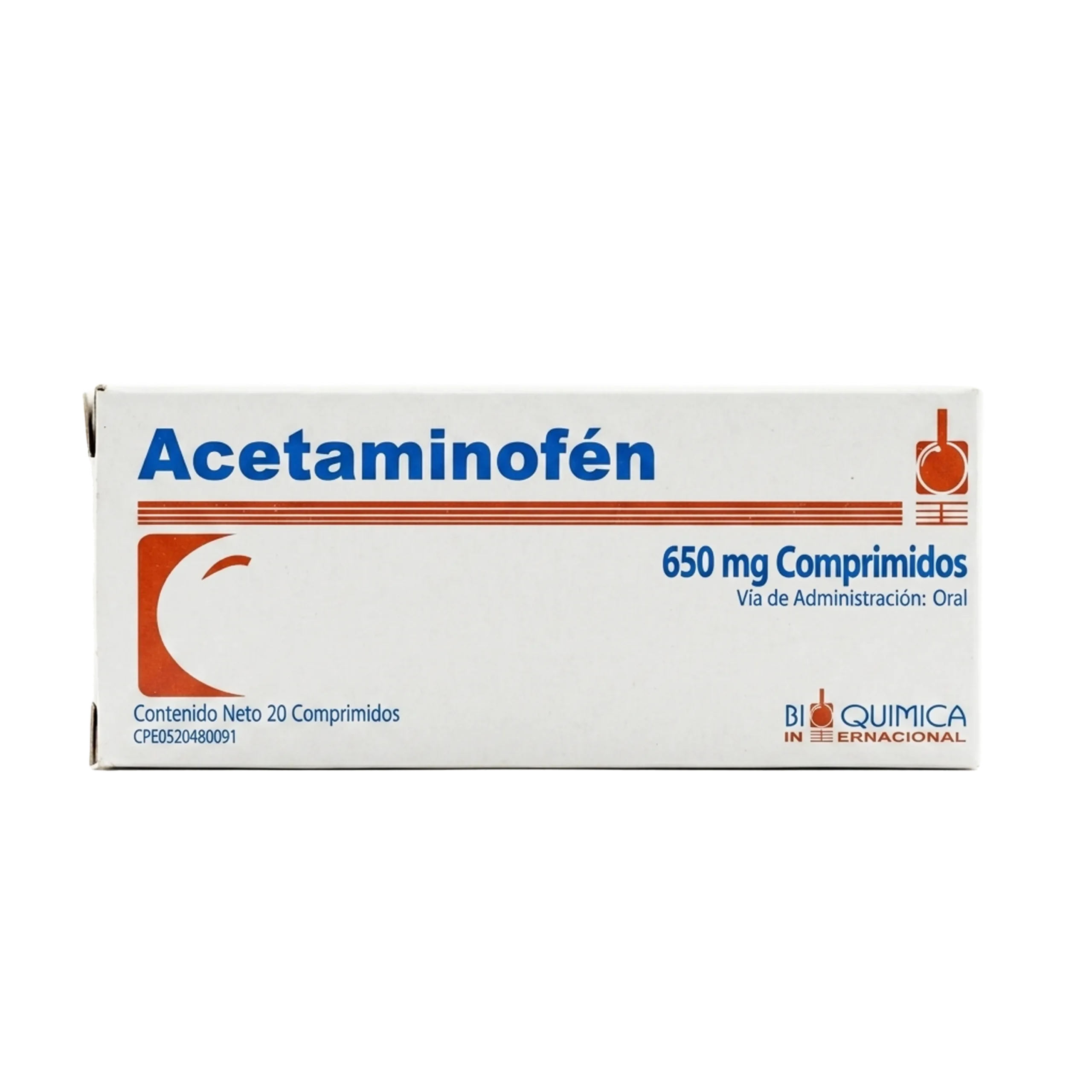 ACETAMINOFEN 650MG X 20 COMP (BIOQUIMICA)