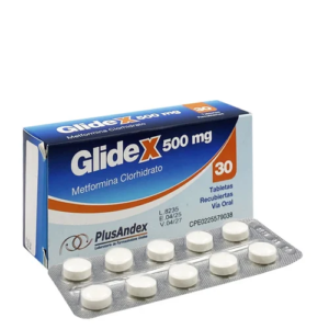 GLIDEX 500MG X 30 TAB (METFORMINA)(PLUSANDEX)