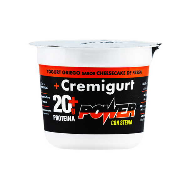 CREMIGURT POWER YOGURT GRIEGO SABOR CHEESSE CAKE FRESA X 150 GR