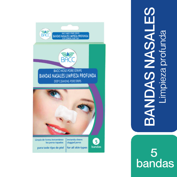 BACC BANDAS NASALES DE LIMPIEZA PROFUNDA X 5 BANDAS