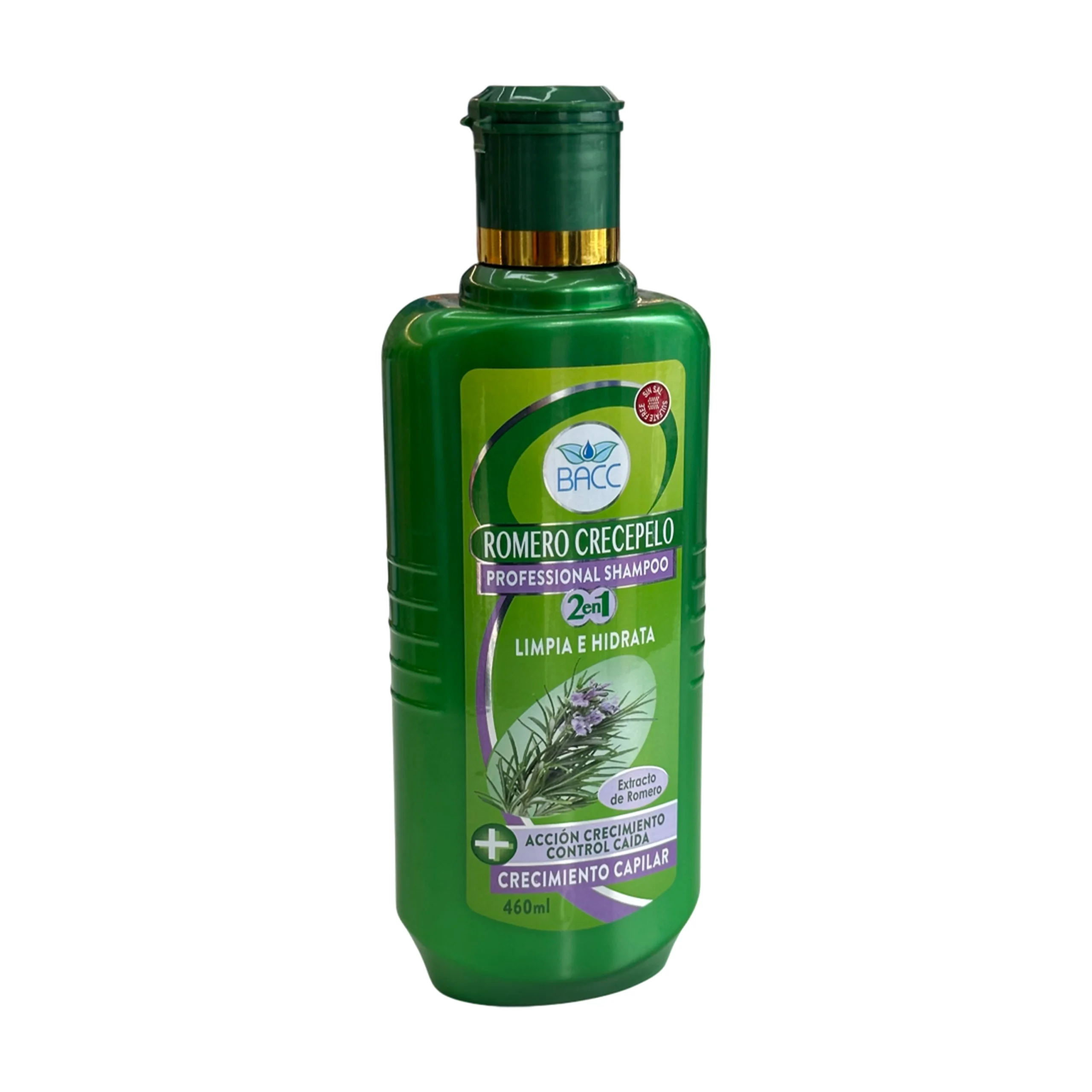 CHAMPU 2 EN 1 ROMERO CRECEPELO 460ML (BACC)