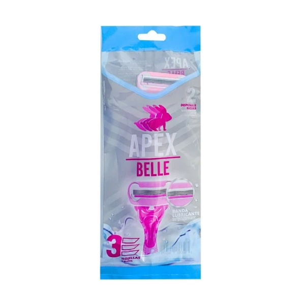 AFEITADORA APEX BELLE 3 HOJILLAS X 2 UND