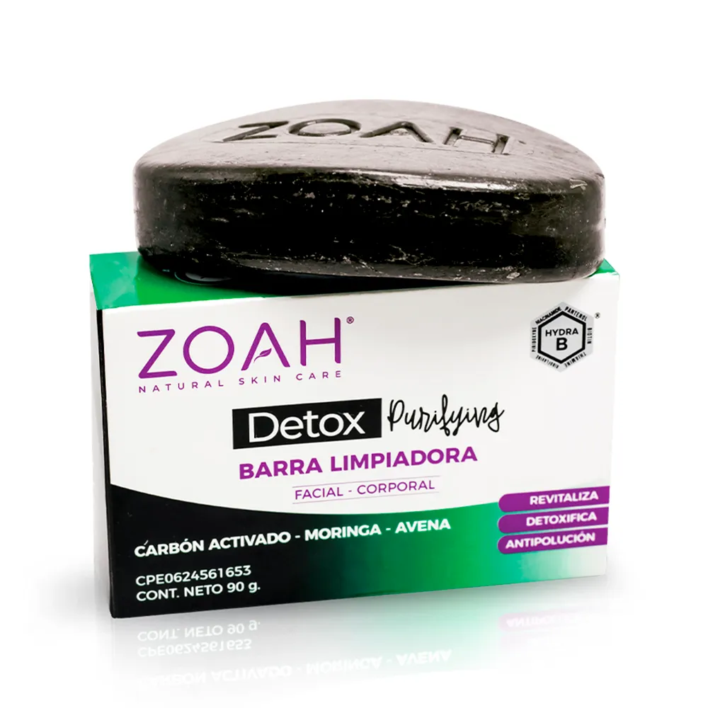 BARRA LIMPIADORA FACIAL Y CORPORAL DETOX PURIFYING 90G (ZOAH)