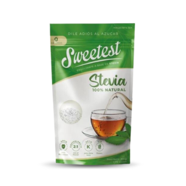 ENDULZANTE STEVIA EN POLVO 200G (SWEETEST)
