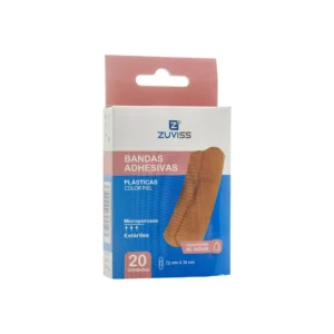BANDAS ADHESIVAS (CURITAS) COLOR PIEL X20 UNDS ZUVISS