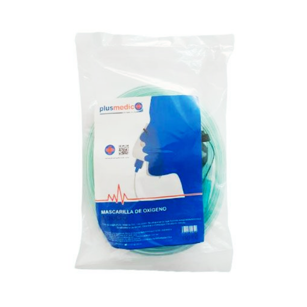 MASCARILLA DE OXIGENO CON RESERVORIO ADUL (PLUSMEDIC)(MMQ)
