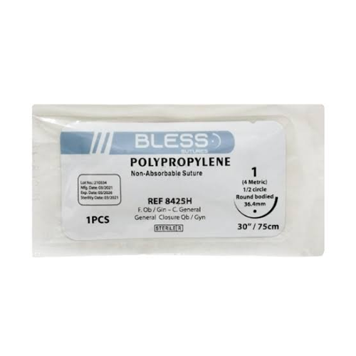 SUTURA PROLENE POLYPORPILENE 1 AGUJA CURVA (BLESS) (8425T)