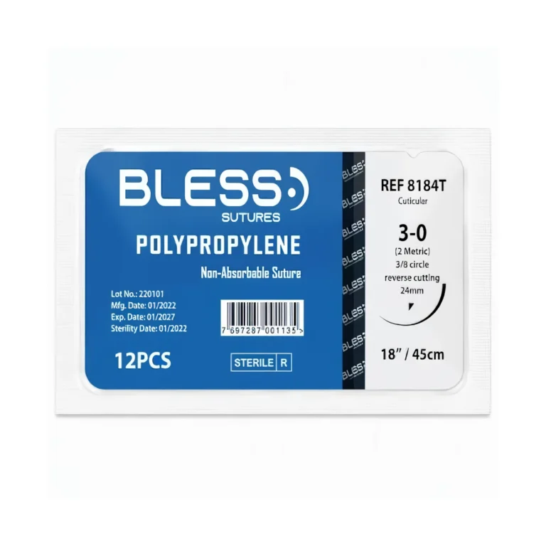 SUTURA POLIPROPILENE 3-0 AGUJA CURVA CORTANTE REF 8184T (BLESS)
