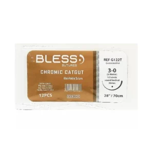 SUTURA CROMICO 3-0 AGUJA CURVA NO CORTANTE REF 810T(BLESS)(MMQ)