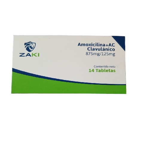 AMOXICILINA – AC. CLAVULANICO 875 MG – 125 MG X 14 TAB (ZAKI)