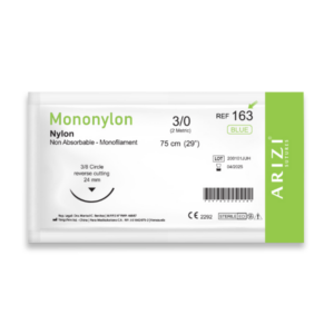 SUTURA MONONYLON 3-0 (NYLON) 163 CURVA CORTANTE ARIZI