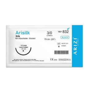 SUTURA ARISILK 3-0 (SEDA) 832 CURVA NO CORTANTE ARIZI