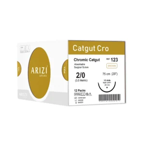 SUTURA CATGUT CRO 2/0 123 CURVA NO CORTANTE 75CM AGUA DE 1/2 (ARIZI)