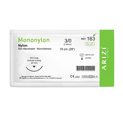 SUTURA MONONYLON 3-0 AGUJA RECTA (NYLON) (ARIZI)