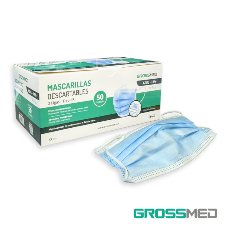 MASCARILLA QUIRURGICA AZUL X 1 UNID (GROSSMED)