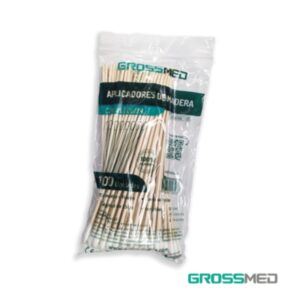 APLICADORES DE MADERA CON ALGODON X 100 UNID (GROSSMED)