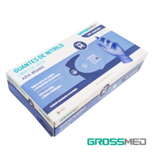 GUANTES DE EXAMEN NITRILO AZUL BIGARO TALLA M (GROSSMED)