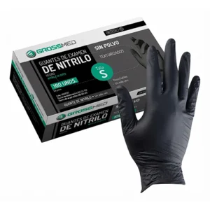 GUANTES DE NITRILO NEGRO ONYX X 100 UNID TALLA S (GROSSMED)