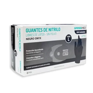 GUANTES DE NITRILO NEGRO ONIX X 100 UNID TALLA L (GROSSMED)