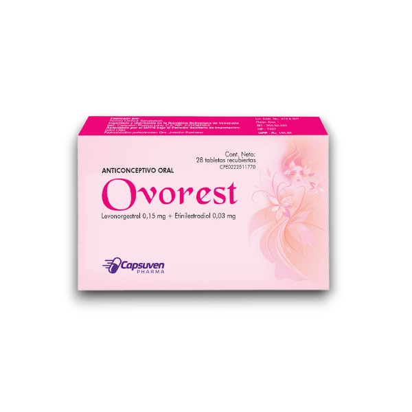 OVOREST X 28 TAB (LEVONOGESTREL 0.15MG/ETINILESTRADIOL 0.03MG)(CAPSUVEN)