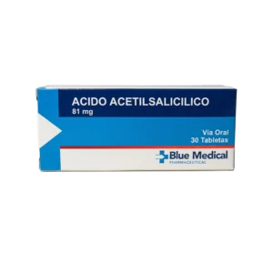 ACIDO ACETILSALICILICO 81MG X 30 TAB BLUE MEDICAL (TABLETAS)