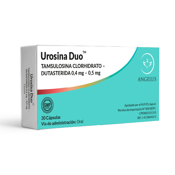 UROSINA DUO 04 MG / 0.5 MG X 3O TAB TAMSULOSINA CLORHIDRATO DUTASTERIDA (ANGELU