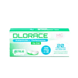 DLORACE 4 MG X 20 TAB (ACETAMINOFEN 500MG  /CLORFENIRAMINA)(DISTRILAB)