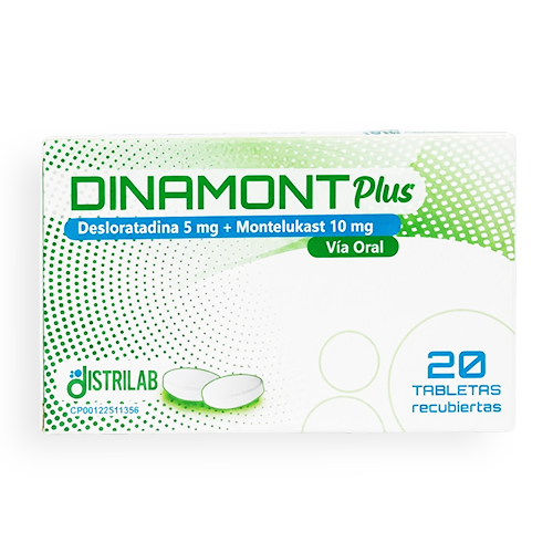 DINAMONT PLUS 5MG/10MG X 20 TAB (DESLORATADINA+MONTELUKAST)(DISTRILAB)(TABLETAS)